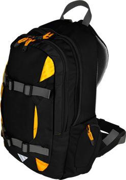 Sac à dos ville/école avec espace pour skateboard et poche pour ordinateur portable - Trip - jaune